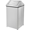 Global Equipment Stainless Steel Square Swing Top Trash Can, 40 Gallon EK98045L-SS
